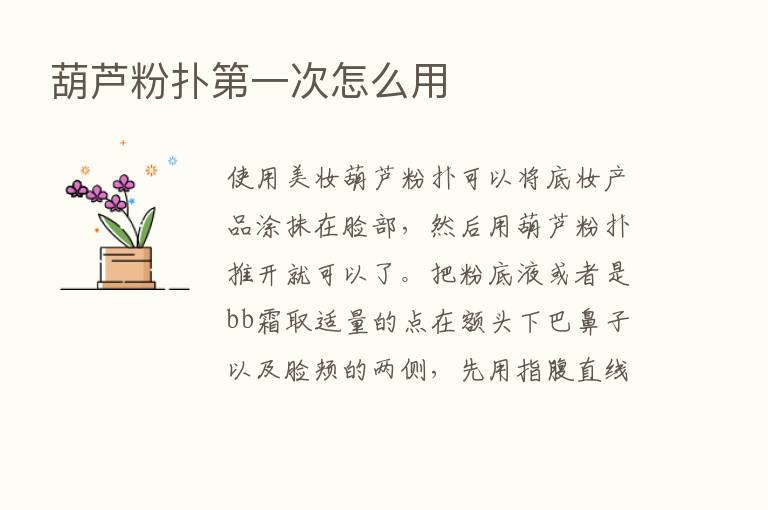 葫芦粉扑   一次怎么用