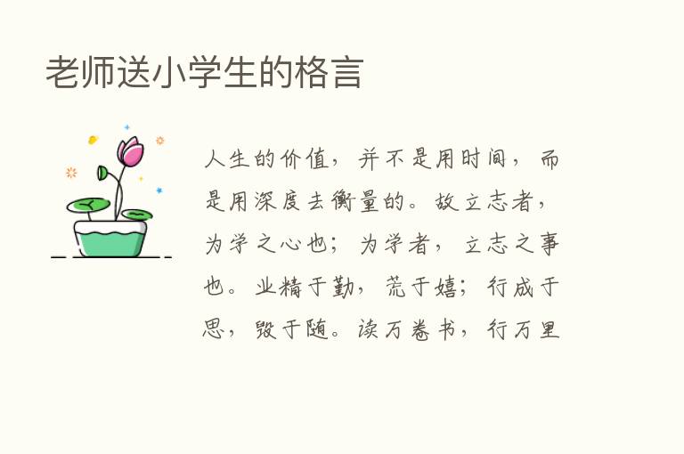 老师送小学生的格言