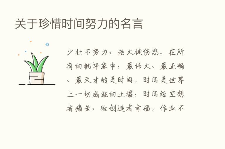 关于珍惜时间努力的名言