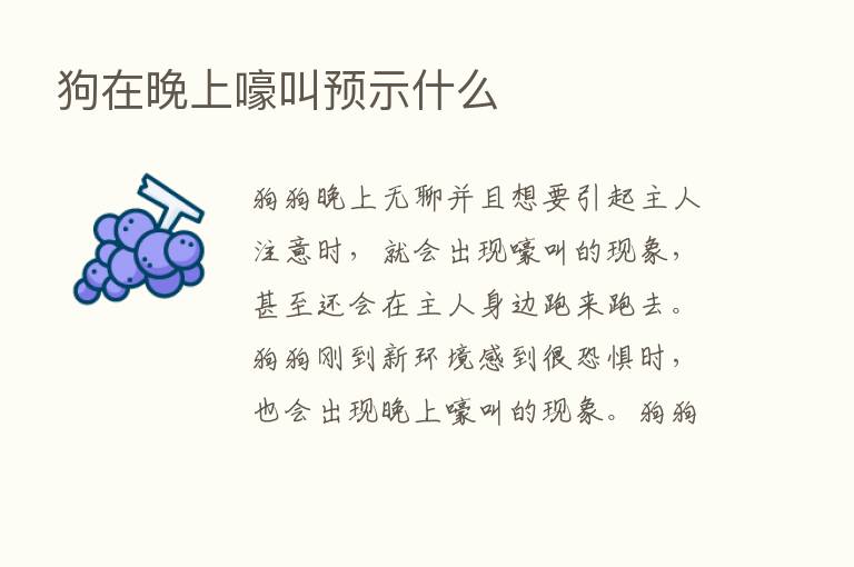 狗在晚上嚎叫预示什么