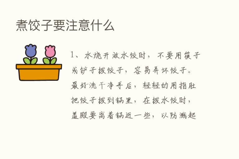 煮饺子要注意什么