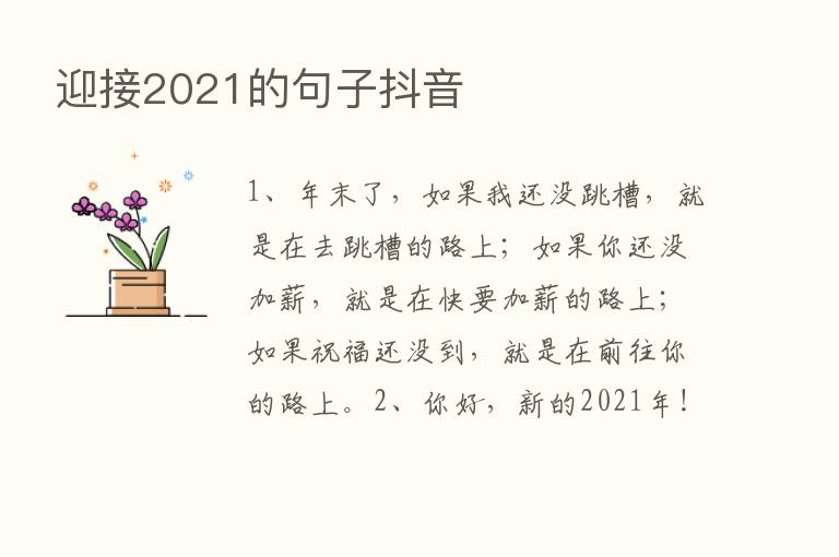 迎接2021的句子抖音