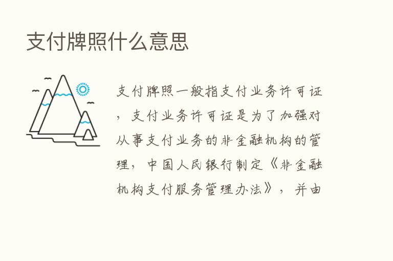 支付牌照什么意思