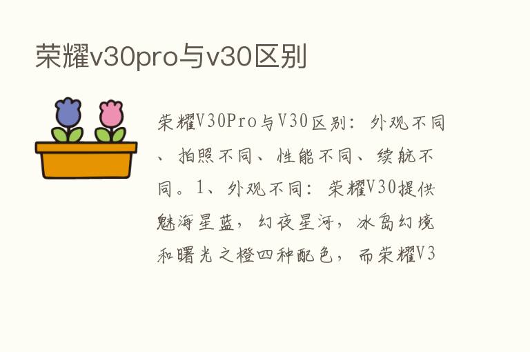       v30pro与v30区别