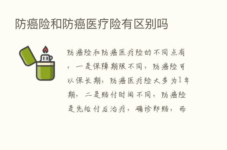 防癌险和防癌医疗险有区别吗