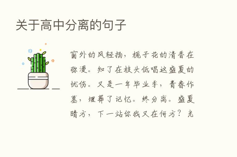 关于高中分离的句子