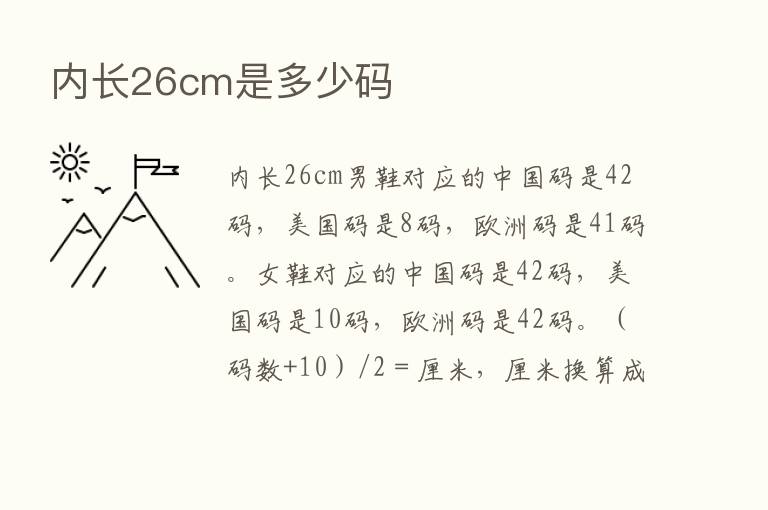 内长26cm是多少码