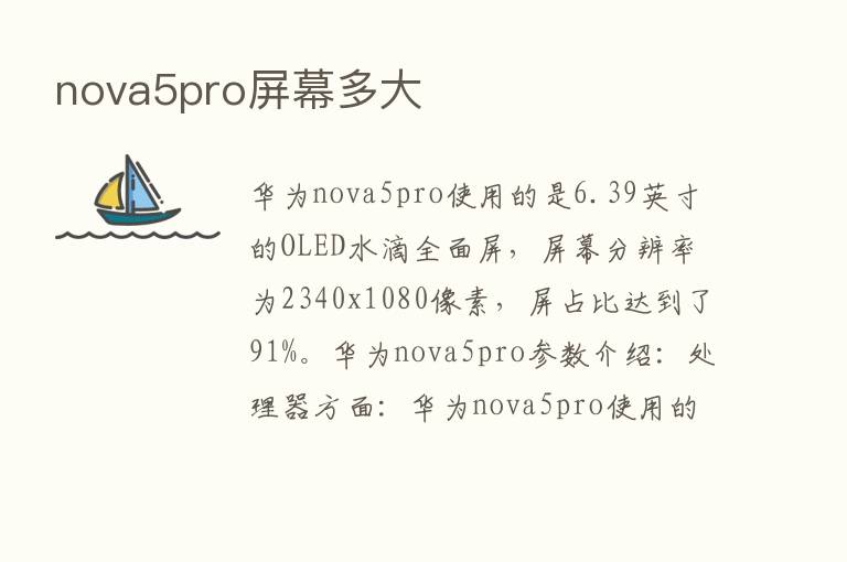 nova5pro屏幕多大