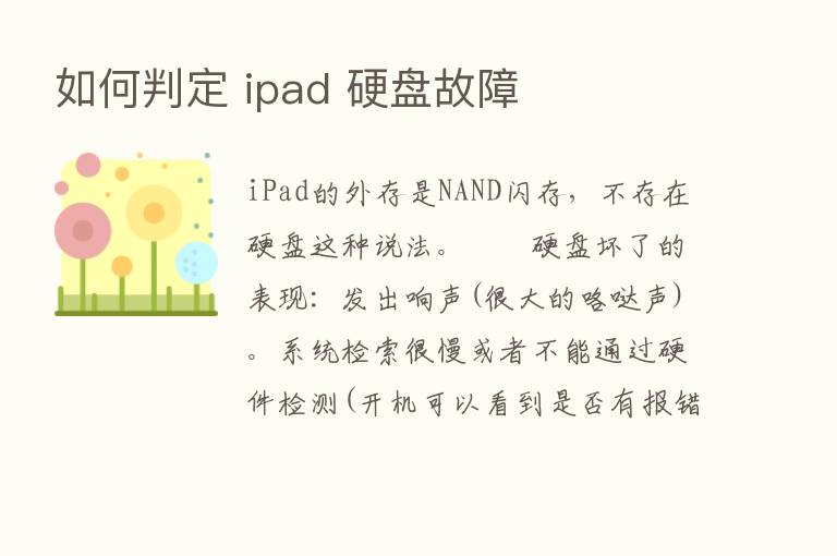 如何判定 ipad 硬盘故障