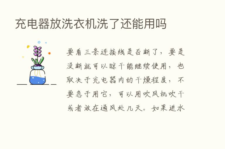 充电器放洗衣机洗了还能用吗