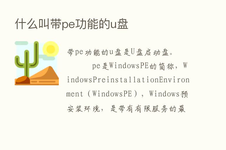 什么叫带pe功能的u盘
