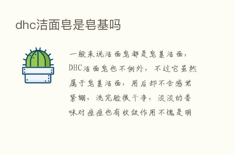 dhc洁面皂是皂基吗