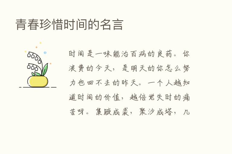 青春珍惜时间的名言