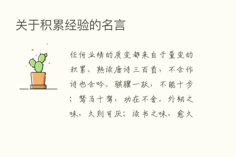 关于积累经验的名言