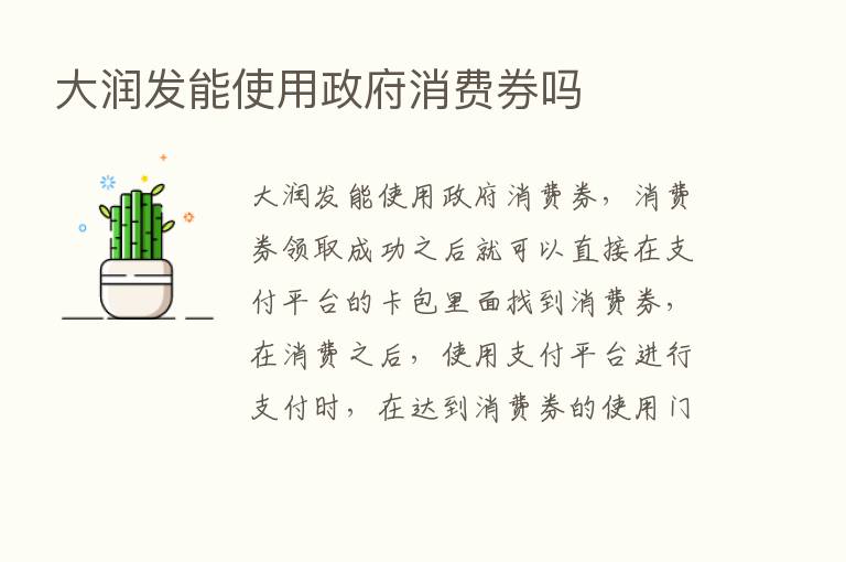 大润发能使用政府消费券吗