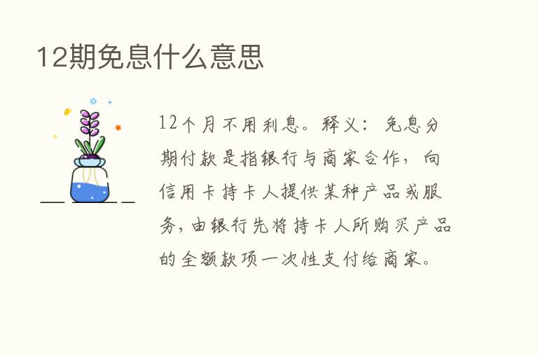 12期免息什么意思