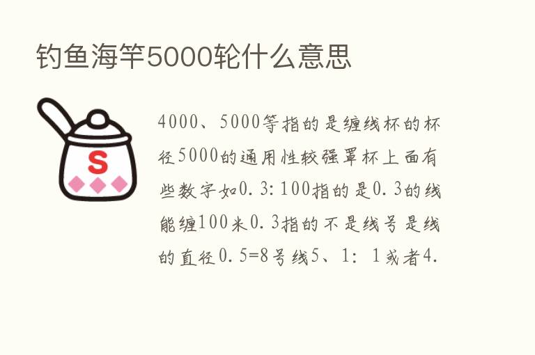 钓鱼海竿5000轮什么意思