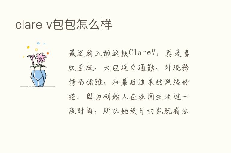 clare v包包怎么样