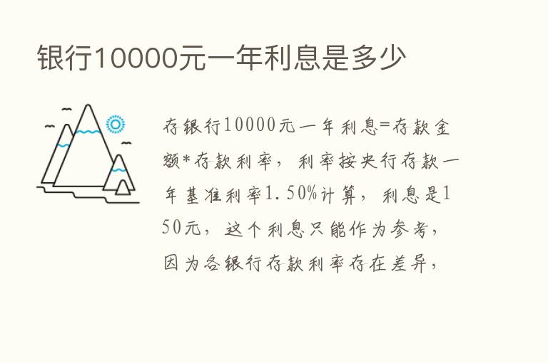 银行10000元一年利息是多少