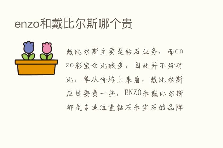 enzo和戴比尔斯哪个贵