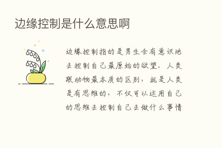 边缘控制是什么意思啊