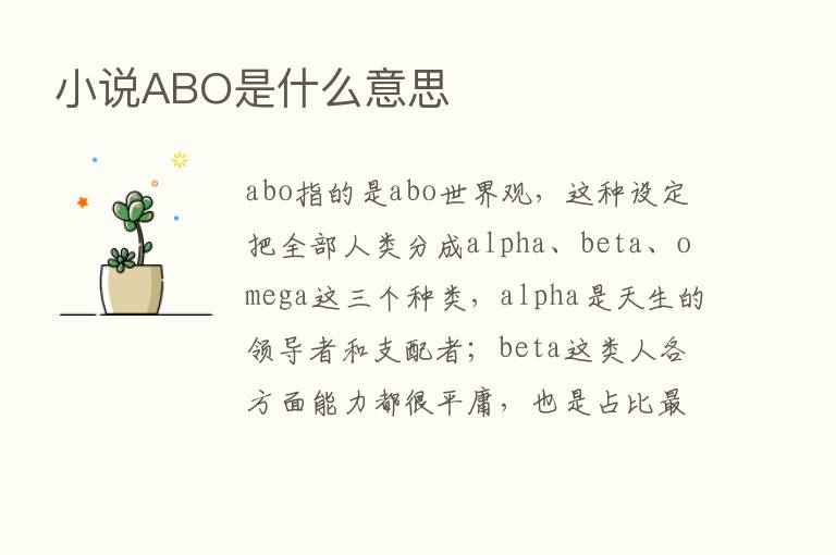 小说ABO是什么意思