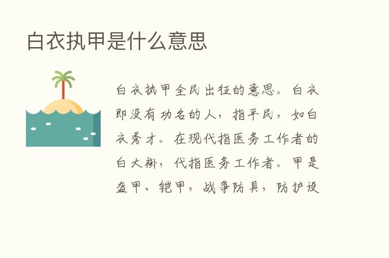 白衣执甲是什么意思