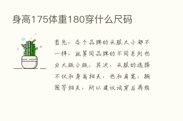 身高175体重180穿什么尺码