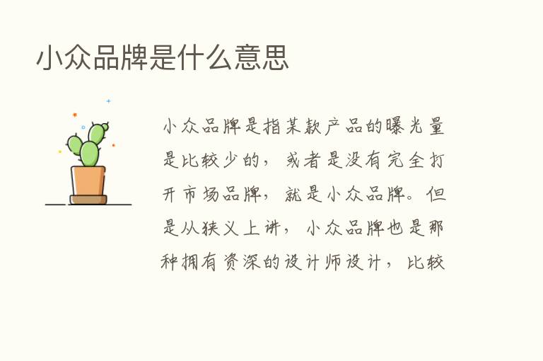 小众品牌是什么意思