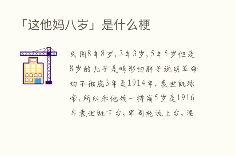 「这他妈八岁」是什么梗