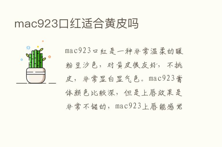 mac923口红适合黄皮吗