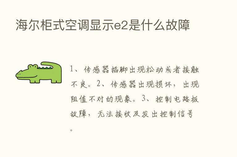 海尔柜式空调显示e2是什么故障