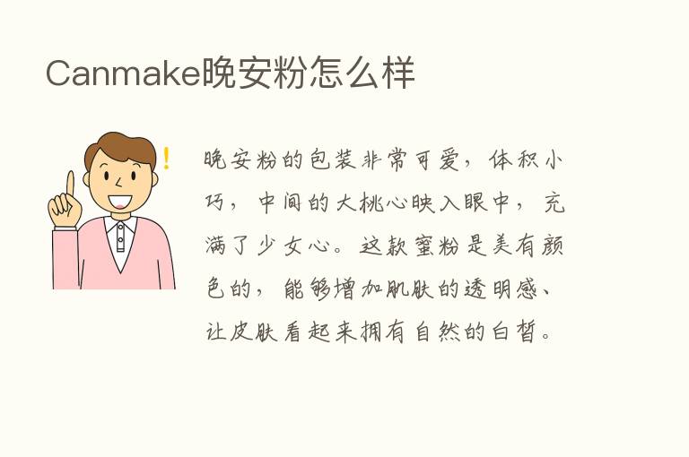 Canmake晚安粉怎么样