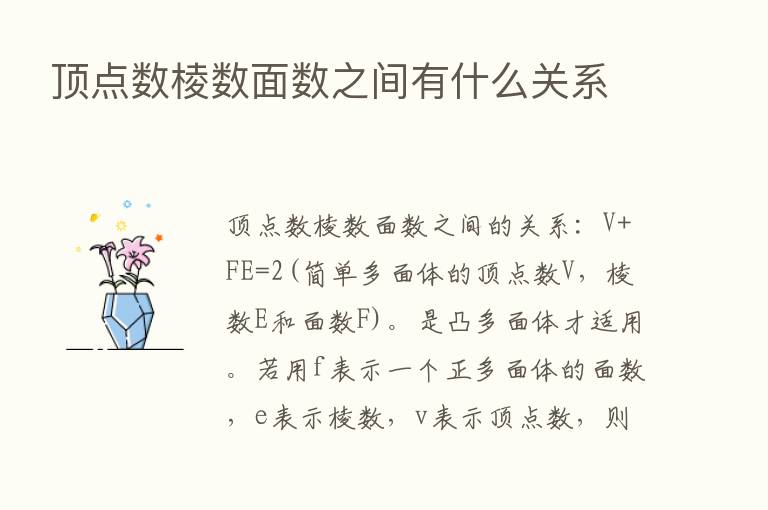 顶点数棱数面数之间有什么关系