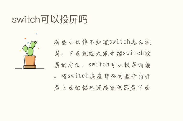 switch可以投屏吗