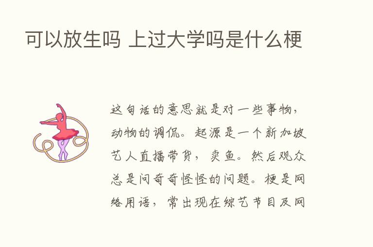 可以放生吗 上过大学吗是什么梗