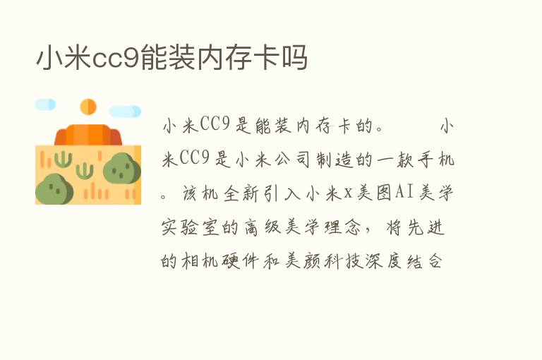 小米cc9能装内存卡吗