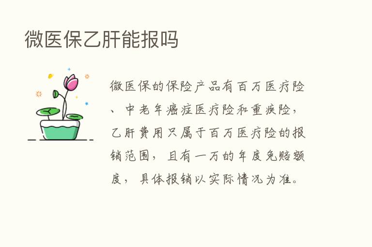 微医保乙肝能报吗