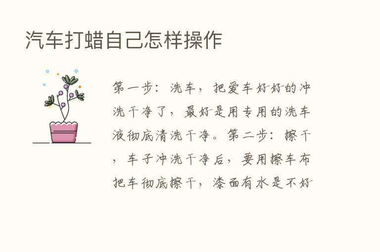 汽车打蜡自己怎样操作