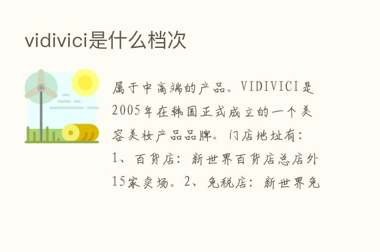 vidivici是什么档次