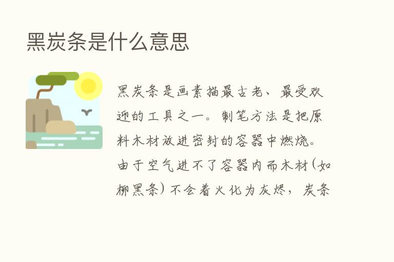 黑炭条是什么意思