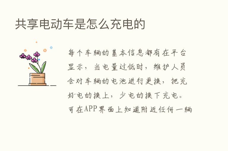 共享电动车是怎么充电的