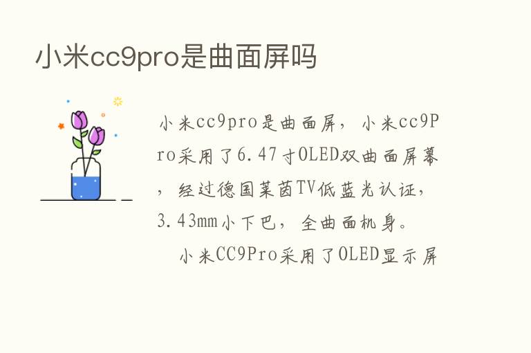 小米cc9pro是曲面屏吗