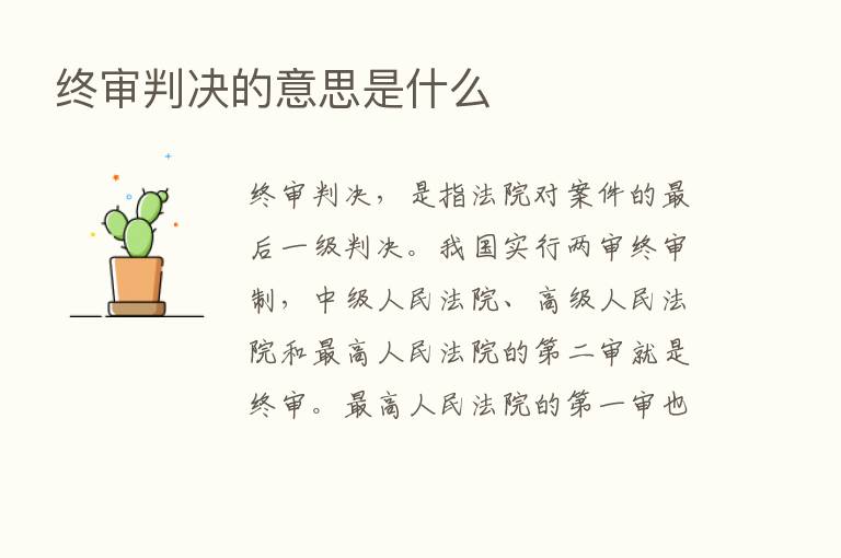 终审判决的意思是什么