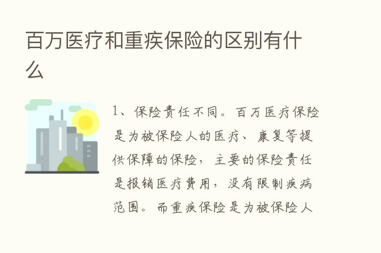 白万医疗和重疾      的区别有什么