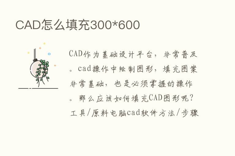 CAD怎么填充300*600