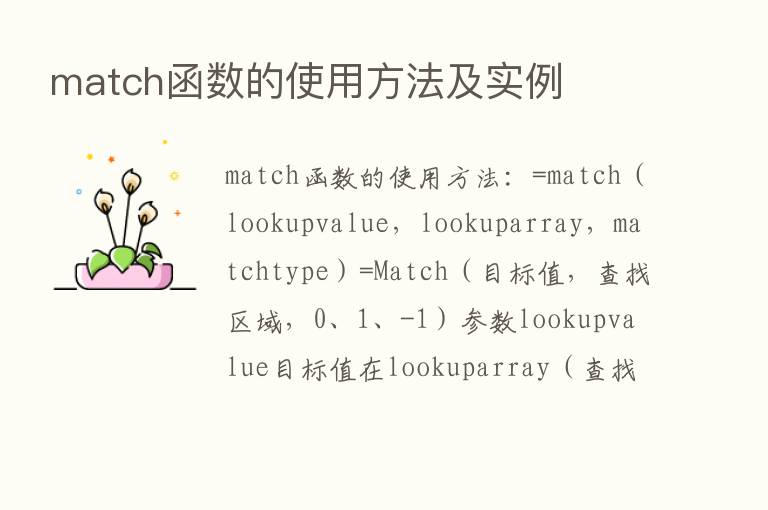 match函数的使用方法及实例