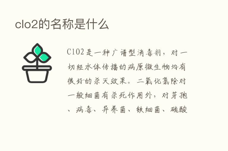 clo2的名称是什么