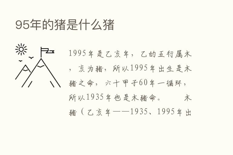 95年的猪是什么猪