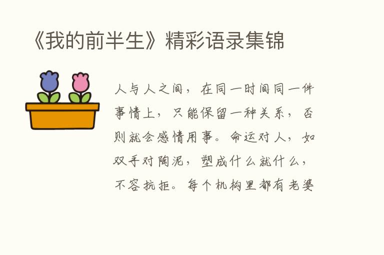 《我的前半生》精彩语录集锦